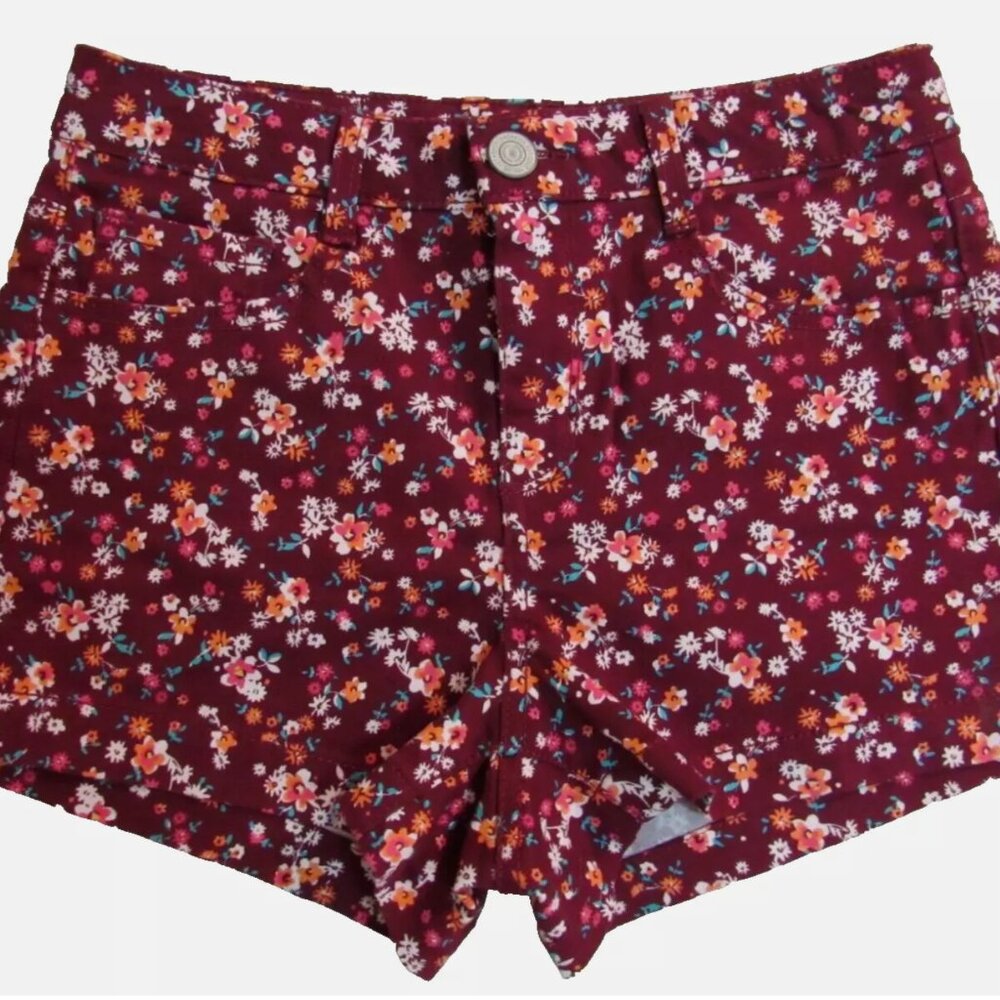 SO Stretch Soft Cotton Floral Short Shorts Size 15